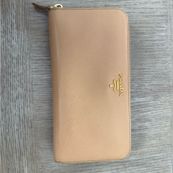 Prada Accessories - Prada Beige Saffiano Leather Wallet